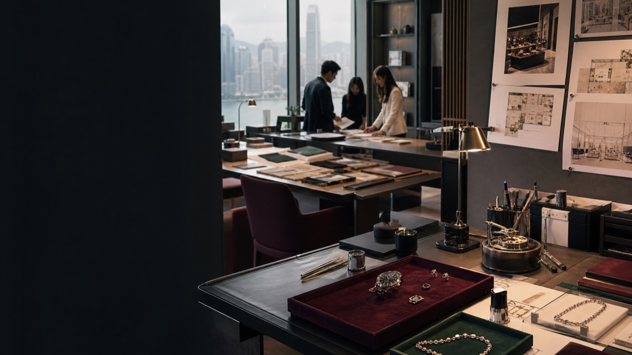 Luxury craftsmanship and retail planning workspace